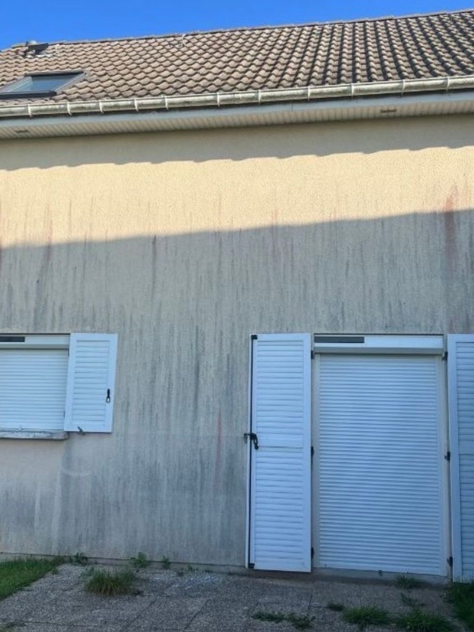Nettoyage, démoussage et décontamination de façade à Amnéville - avant